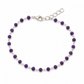 Purple Agate Sterling Silver Wire Wrapped Bracelet