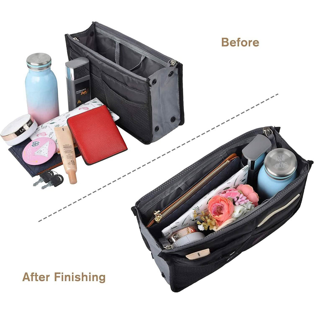 Sac de rangement pour insert de sac à main, organiseur de voyage polyvalent, insert de sac cosmétique avec multi-poches