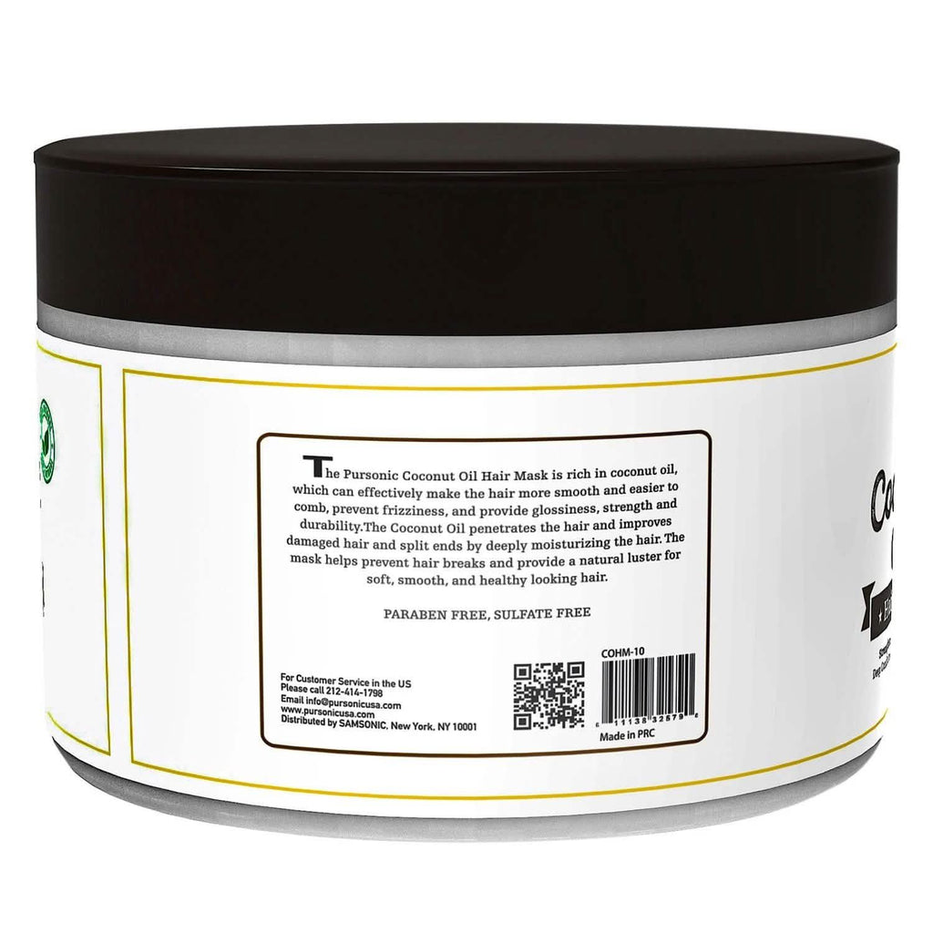 Masque capillaire à l'huile de coco Pursonic 10 oz