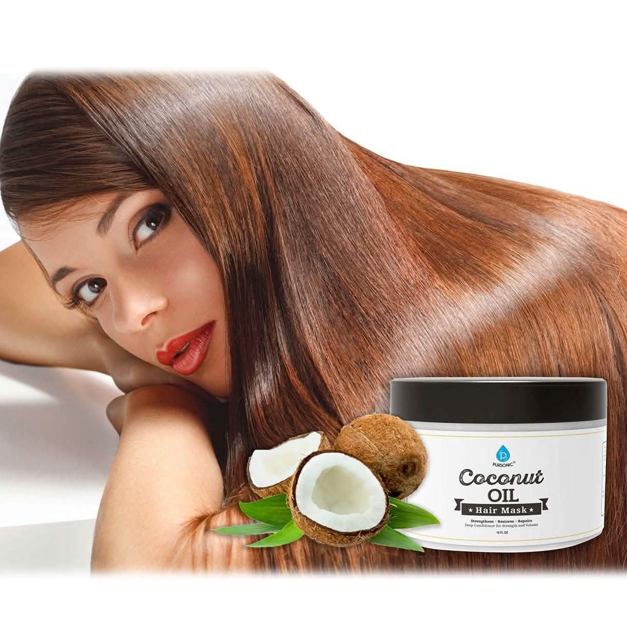Masque capillaire à l'huile de coco Pursonic 10 oz