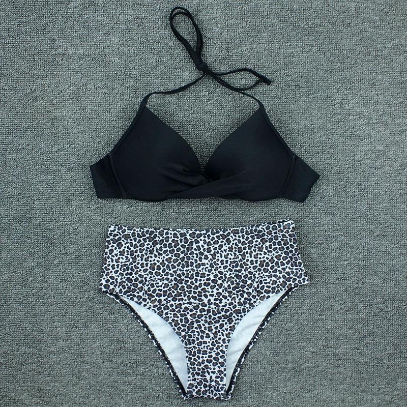 Maillot de bain bikini push-up imprimé floral pour femme - Ensemble de bikinis brésiliens - Vêtements de plage pour femme - Maillots de bain bikini imprimés floraux 2 pièces