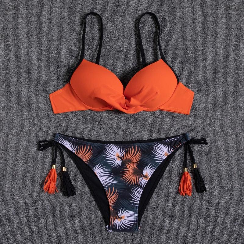 Bikinis Push-Up 2022 Nouveaux Maillots de Bain Bikini Femme Imprimé Floral Maillots de Bain pour Femme Maillots de Bain Deux Pièces Bikini Femme Ensembles Bikini Imprimé Floral Maillot de Bain Vêtements de Plage Maillot de Bain Femme Deux Pièces