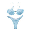 Ensemble de bikini push-up non rembourré pour femme, 4 couleurs, bandage, maillot de bain, bas string, deux pièces, bikini simple, maillot de bain, maillots de bain