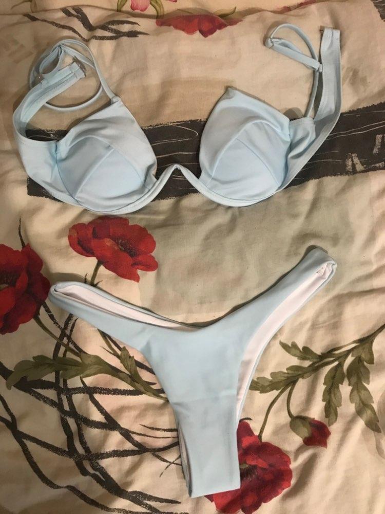 Ensemble de bikini push-up non rembourré pour femme, 4 couleurs, bandage, maillot de bain, bas string, deux pièces, bikini simple, maillot de bain, maillots de bain