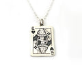 Collier Reine de Cœur en argent sterling – Pendentif carte à jouer sur chaîne de 45 cm
