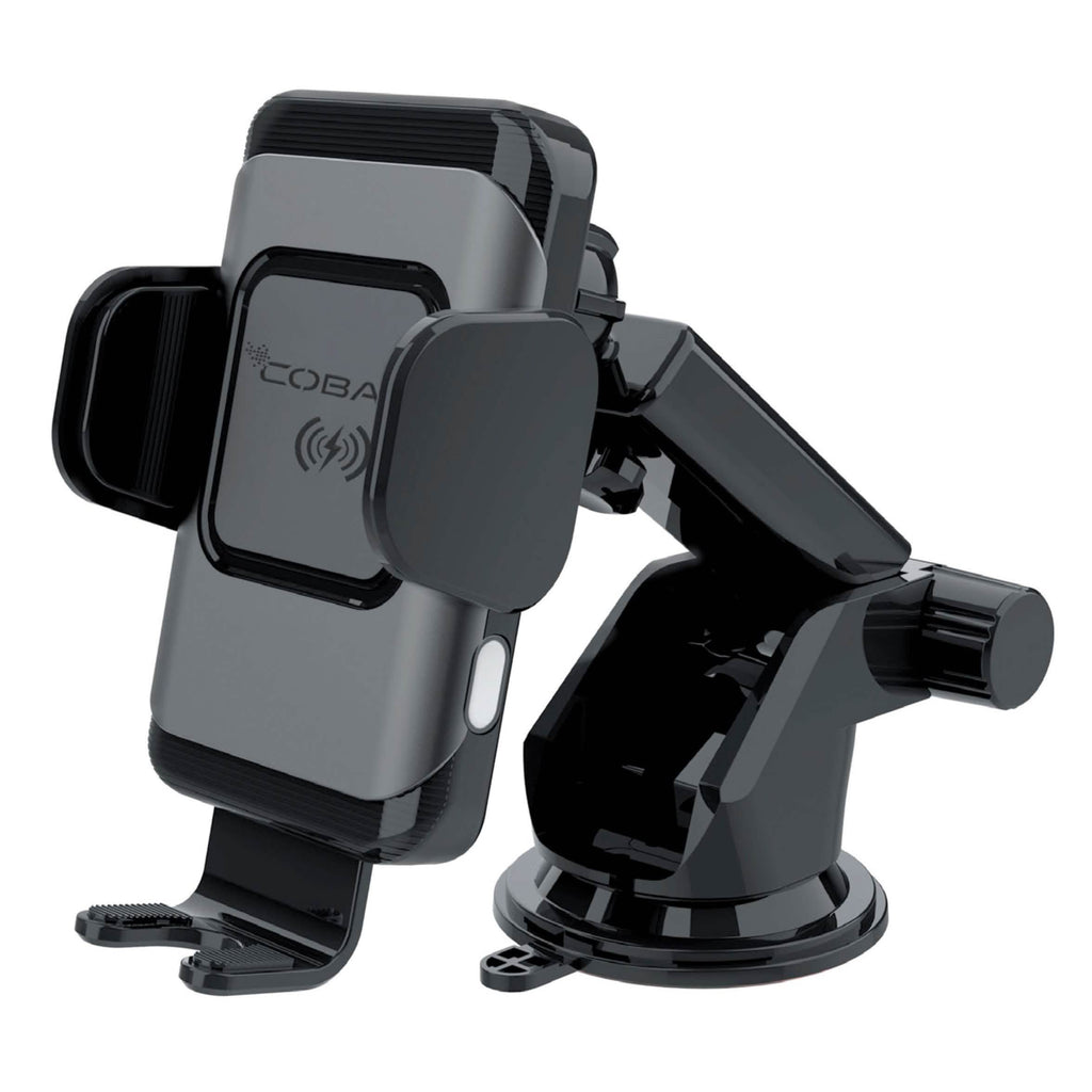 Support de tableau de bord/pare-brise à chargement sans fil certifié QI 10W avec pinces à capteur automatique