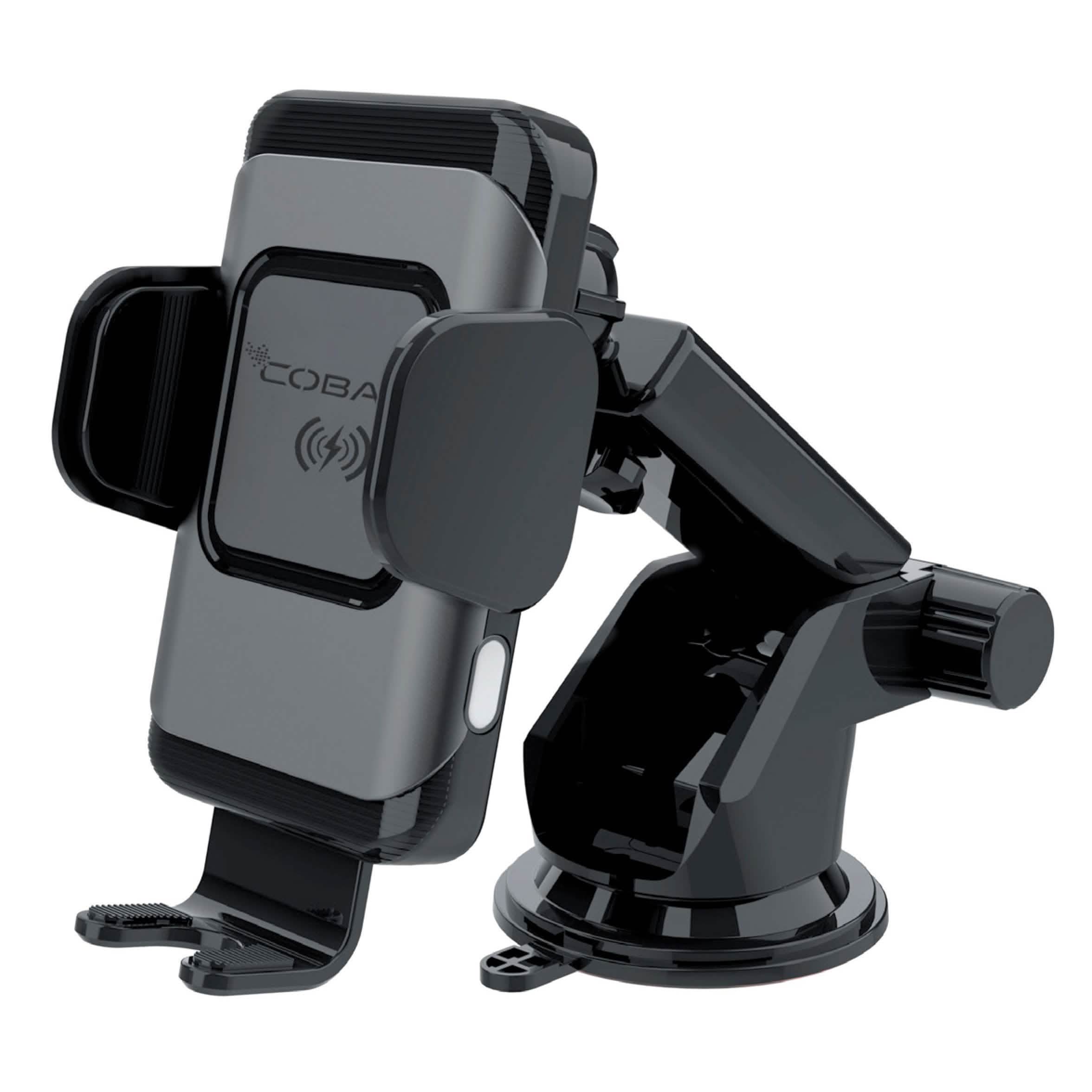Support de tableau de bord/pare-brise à chargement sans fil certifié QI 10W avec pinces à capteur automatique