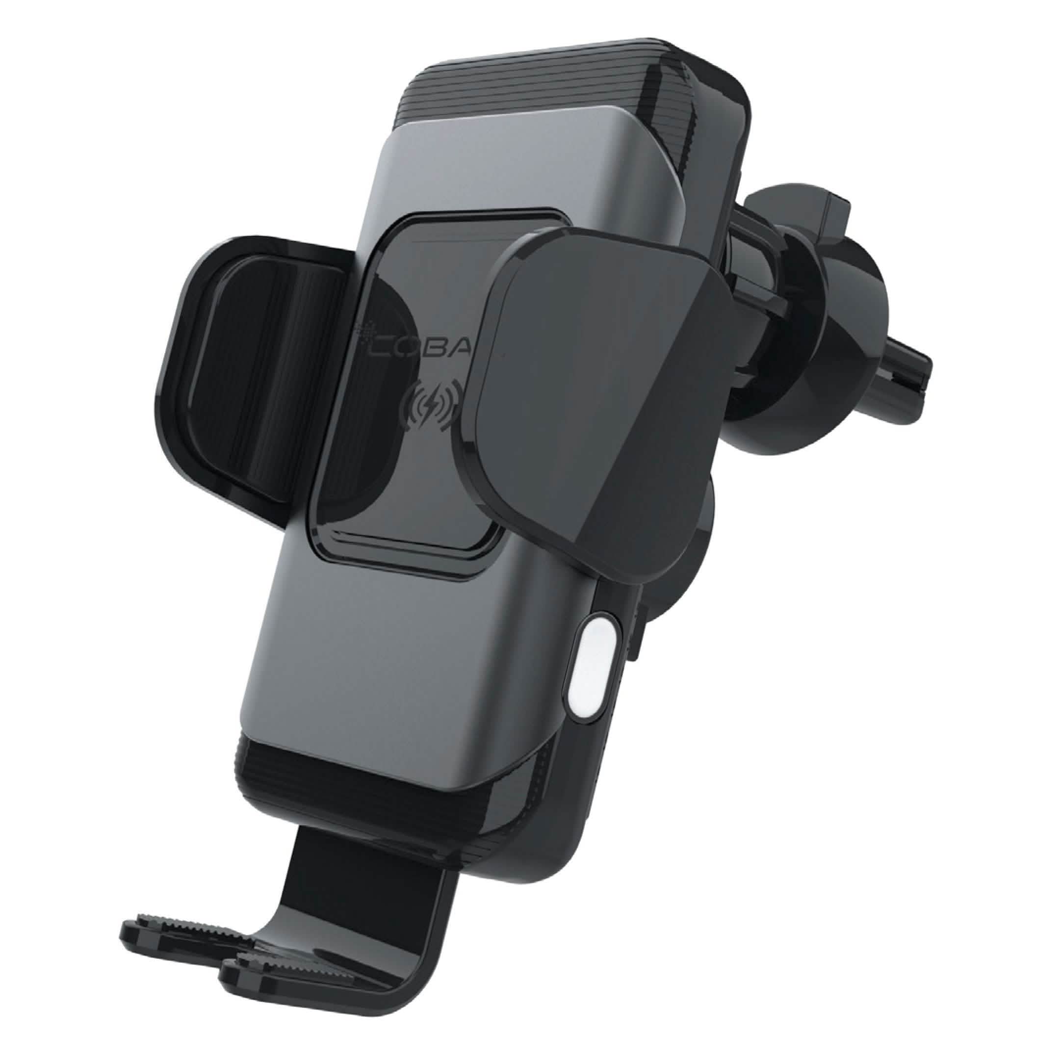 Support de tableau de bord/pare-brise à chargement sans fil certifié QI 10W avec pinces à capteur automatique