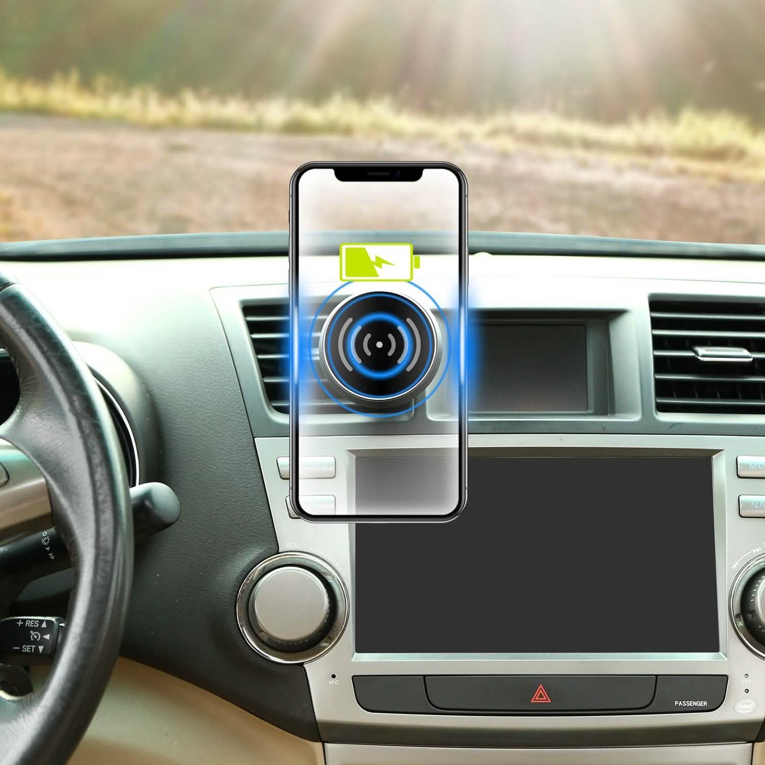 Chargeur de voiture magnétique sans fil Qi