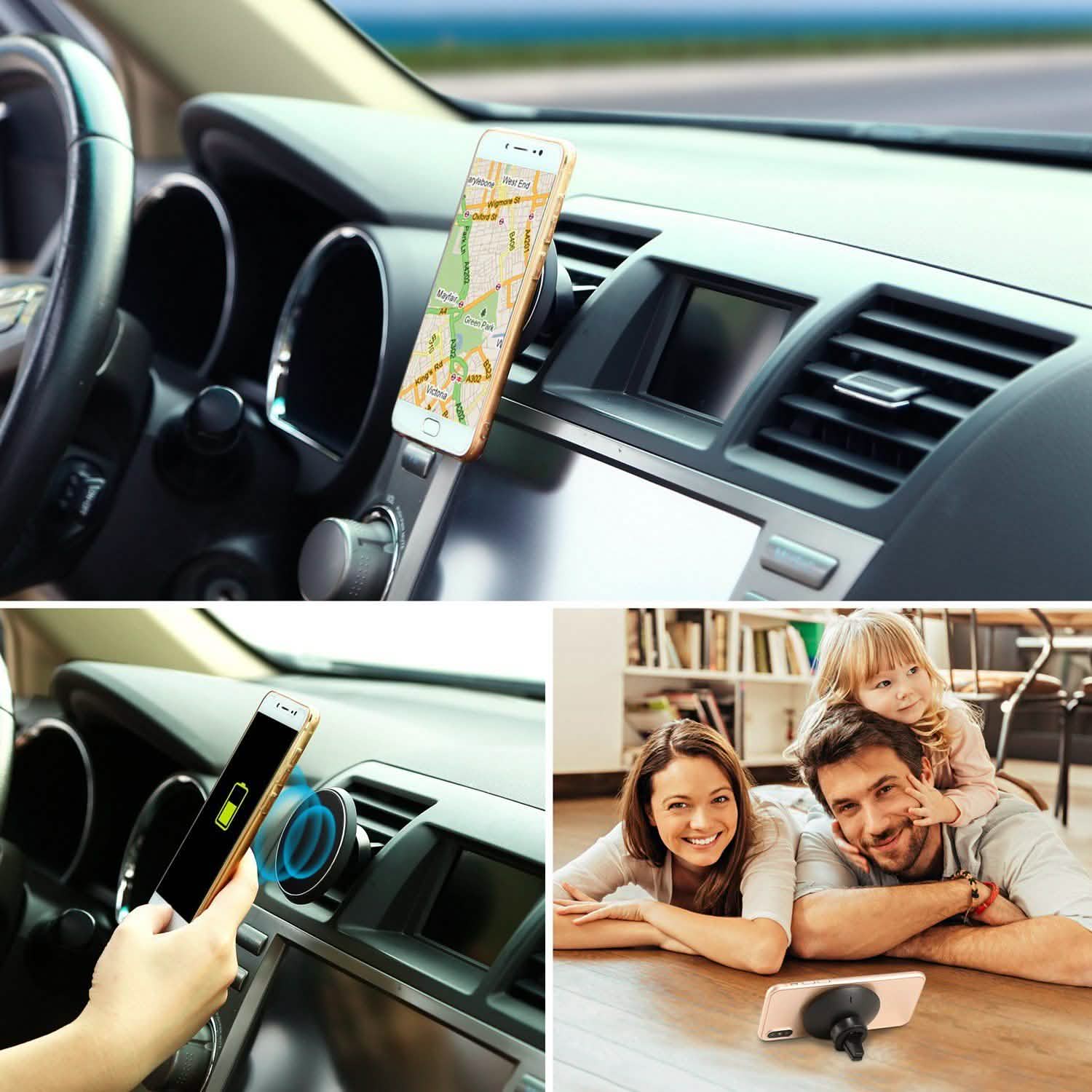Chargeur de voiture magnétique sans fil Qi