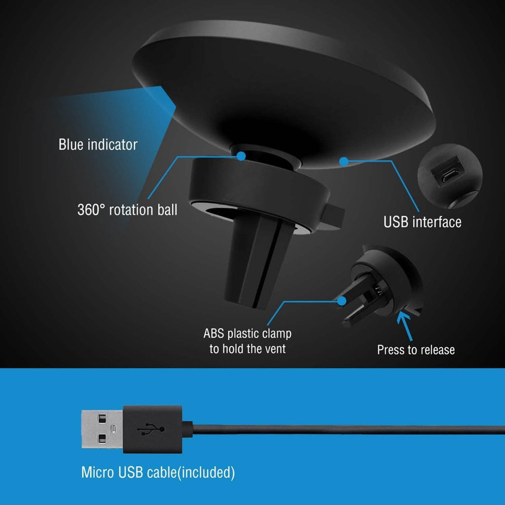 Chargeur de voiture magnétique sans fil Qi