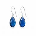 Boucles d'oreilles pendantes en quartz hydro bleu