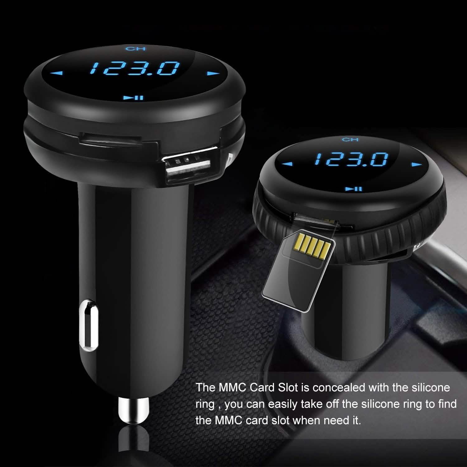 Chargeur de voiture Quick Charge 3.0 Transmetteur FM sans fil 4.2 23W 3A Double USB