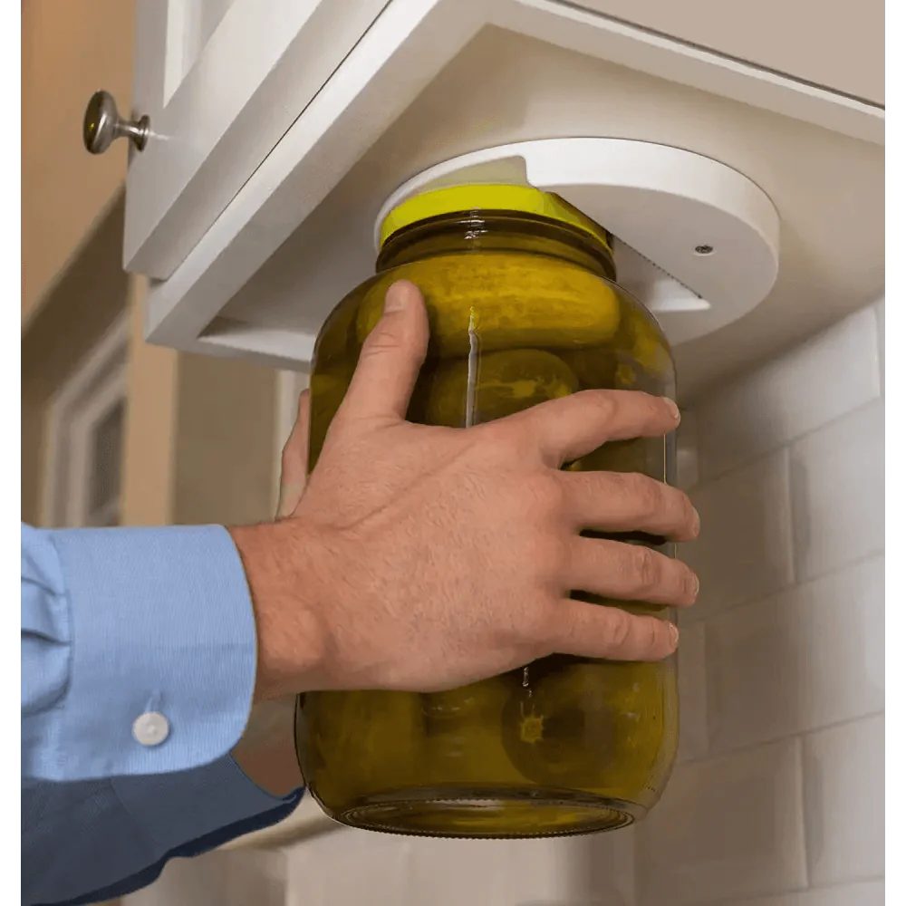 Décapsuleur/Ouvre-bocal multifonctionnel en V à design unique, à installer sous les armoires, professionnel pour canettes, s'adapte à toutes les tailles, gadget de cuisine utile