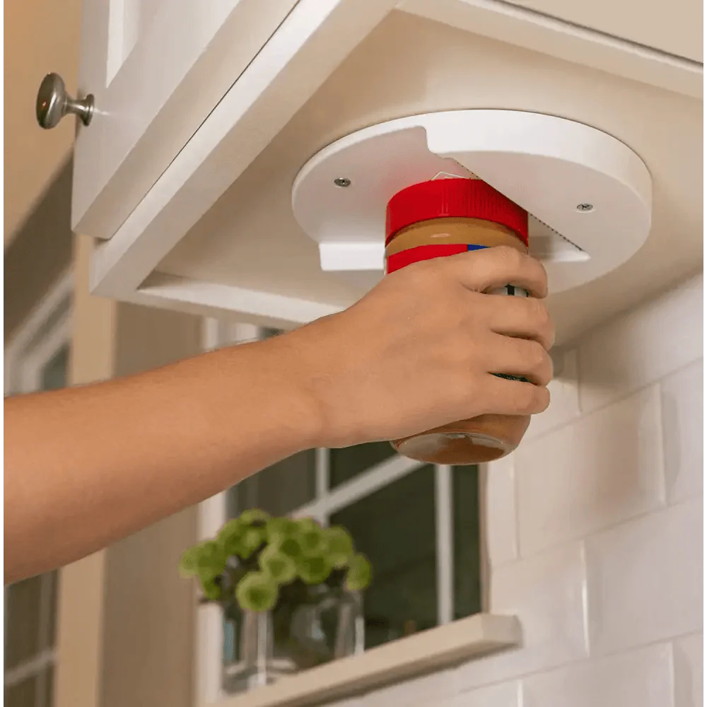 Décapsuleur/Ouvre-bocal multifonctionnel en V à design unique, à installer sous les armoires, professionnel pour canettes, s'adapte à toutes les tailles, gadget de cuisine utile