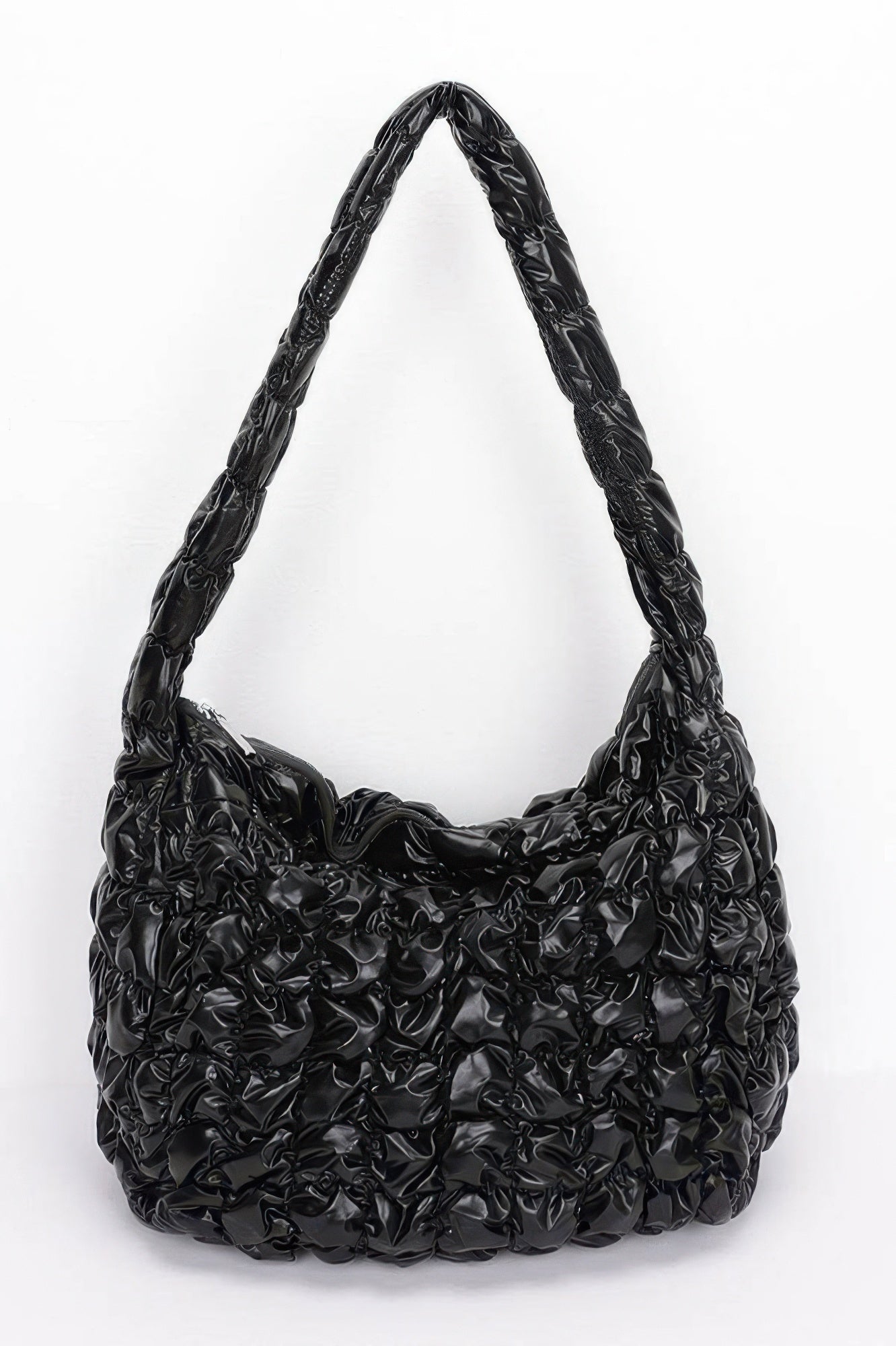 Sac bandoulière matelassé métallisé
