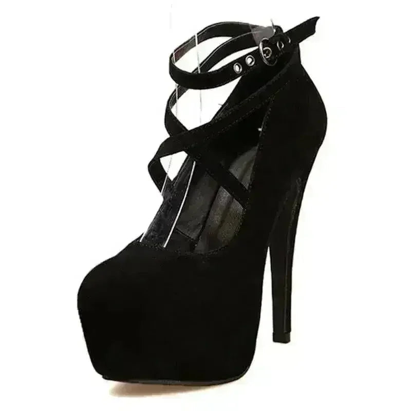 Chaussures Femme Escarpins à Bride Cheville Croisée Plateforme pour Mariage et Fête