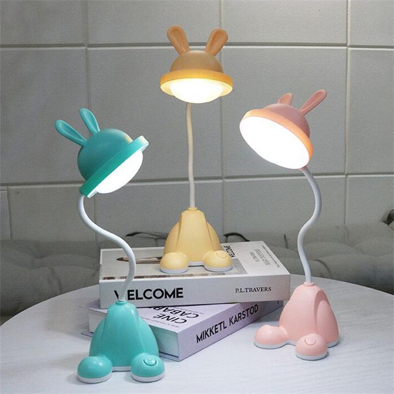 Lampe de table LED Lapin, Veilleuses de chevet pour enfants, Lampe de bureau lapin pour la chambre d'étude, Décoration de chambre de bébé, Restaurant, Salon, Joli cadeau, Recharge USB, Jolies lampes d'étude pour la décoration de chambre.