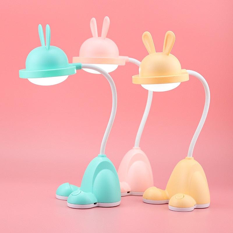 Lampe de table LED Lapin, Veilleuses de chevet pour enfants, Lampe de bureau lapin pour la chambre d'étude, Décoration de chambre de bébé, Restaurant, Salon, Joli cadeau, Recharge USB, Jolies lampes d'étude pour la décoration de chambre.