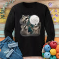 T-shirt manches longues raton laveur et pelote de laine