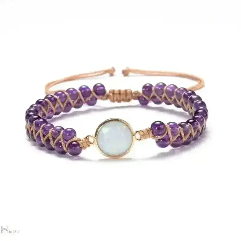 Bracelet à charms opale améthyste éclatante