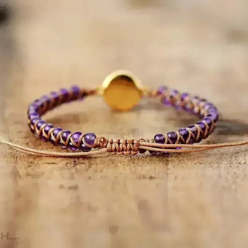 Bracelet à charms opale améthyste éclatante