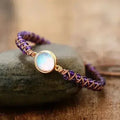 Bracelet à charms opale améthyste éclatante