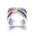 Bague Rainbow Crystal X avec éléments Swarovski - Tailles assorties