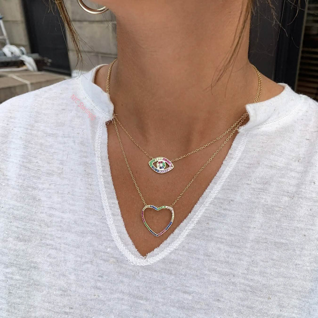 Collier Œil Arc-en-ciel en ZC