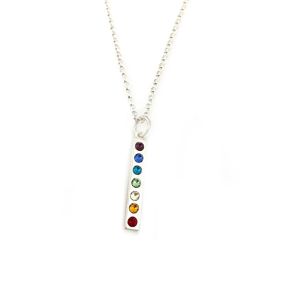 Collier à breloque en argent sterling 925 arc-en-ciel de la Fierté