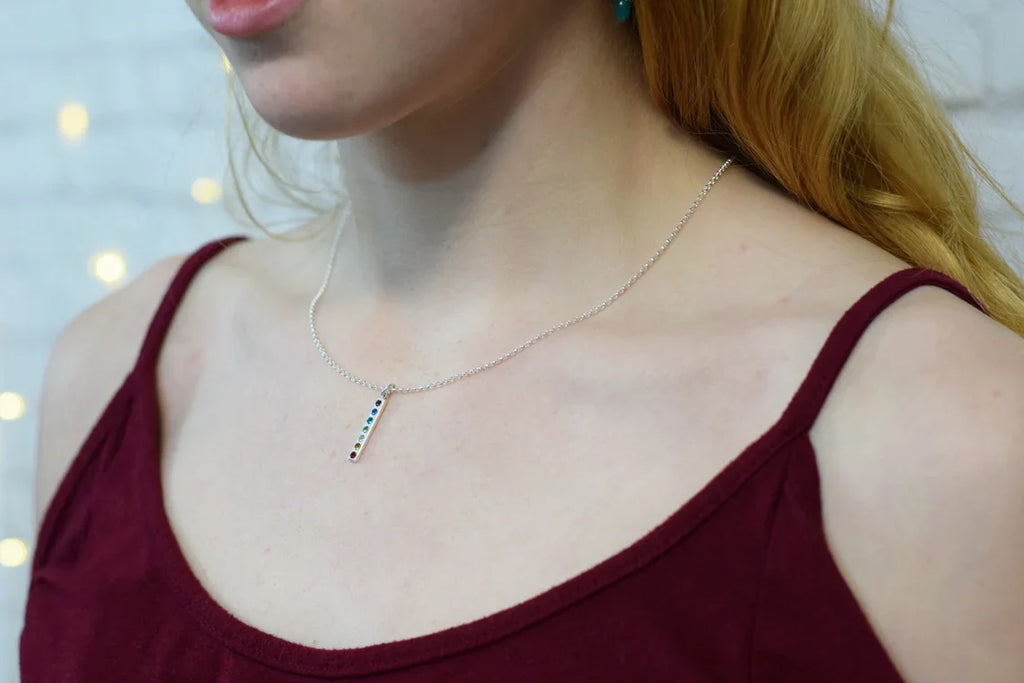 Collier à breloque en argent sterling 925 arc-en-ciel de la Fierté