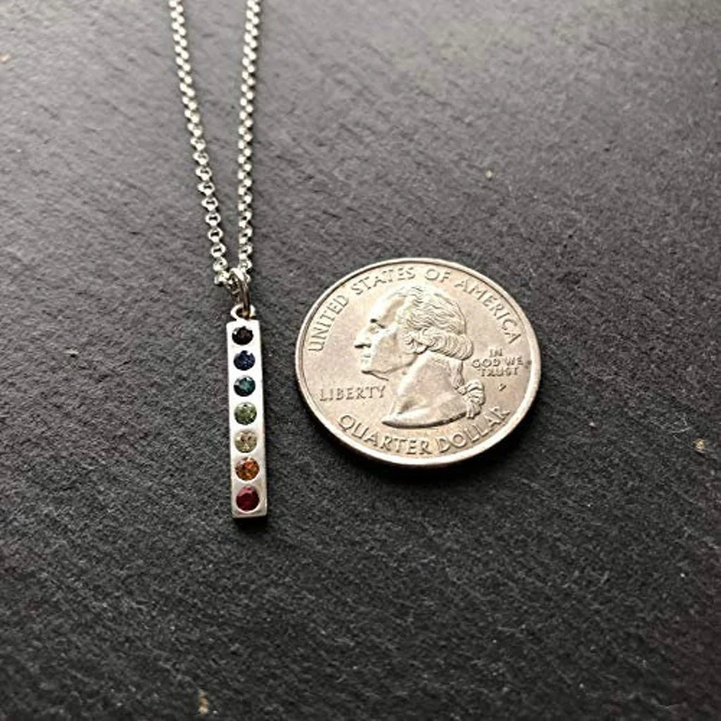 Collier à breloque en argent sterling 925 arc-en-ciel de la Fierté