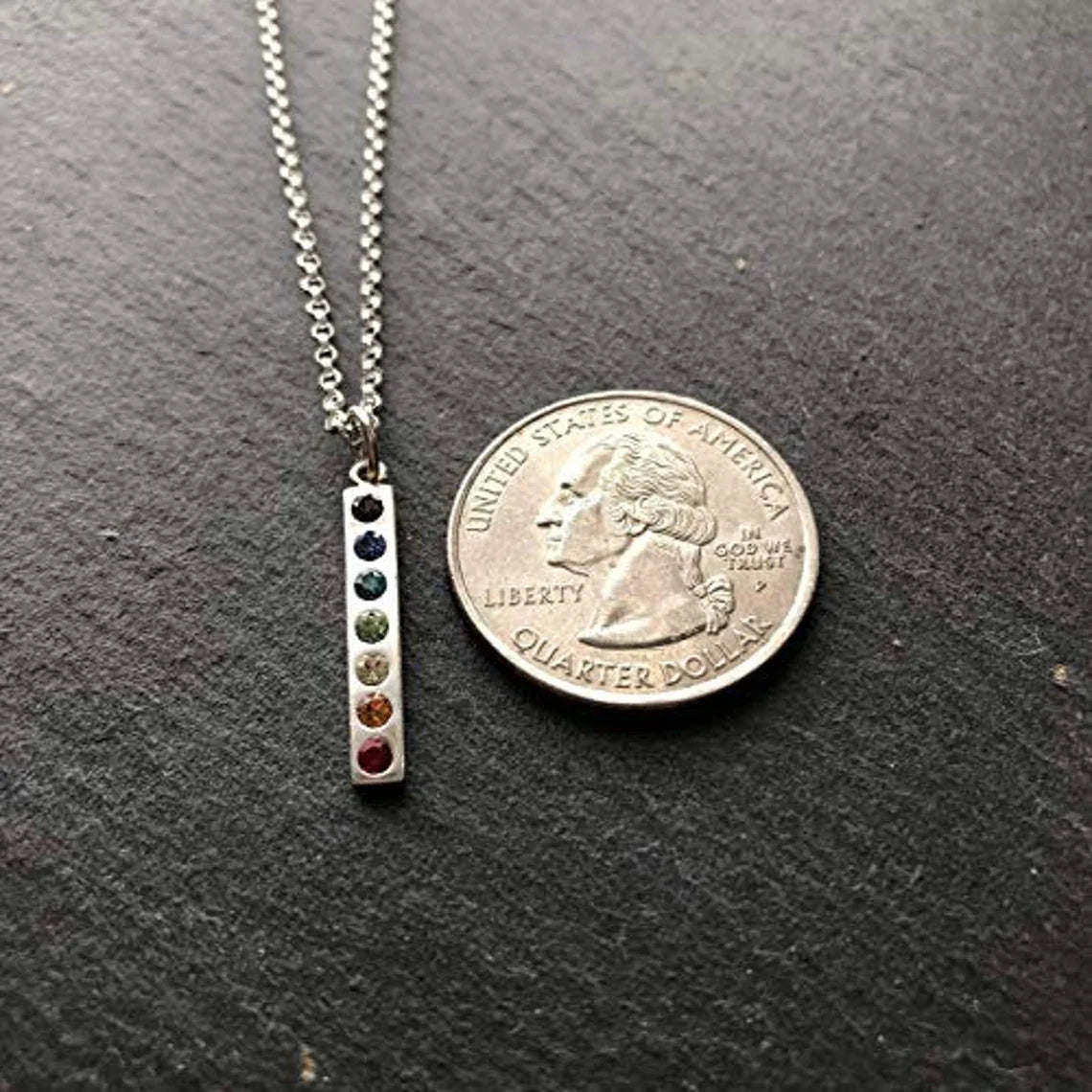 Collier à breloque en argent sterling 925 arc-en-ciel de la Fierté