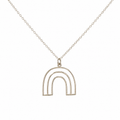 Openwork Rainbow Arch Necklace – Sterling Silver Wire Pendant on 18" Chain