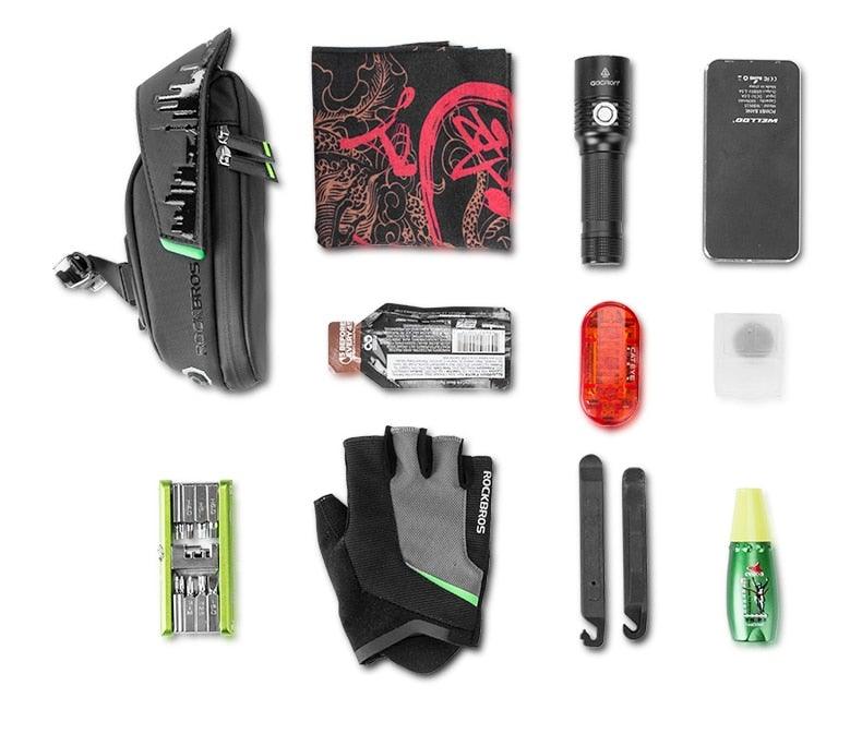 Sac de vélo imperméable Sac de vélo antichoc pour vélo réfléchissant grande capacité Sacoche de selle Accessoires de sacoche de vélo Sacoche de selle Sous la selle Sacoche de vélo Accessoires de cyclisme Pochette de rangement pour VTT Vélo de route