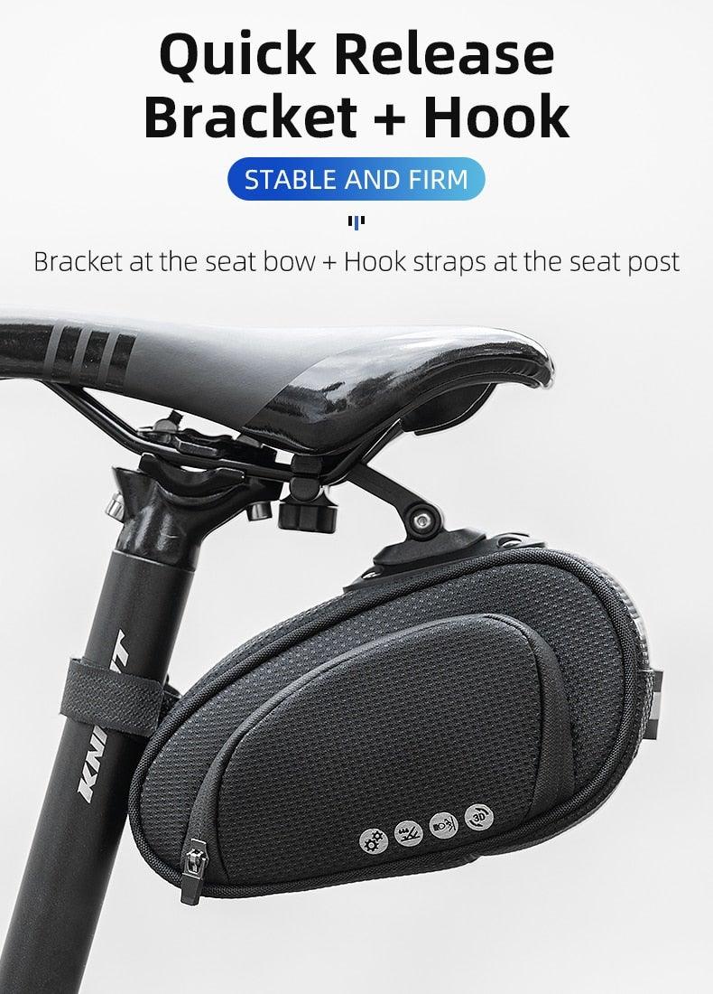 Sac de vélo imperméable Sac de vélo antichoc pour vélo réfléchissant grande capacité Sacoche de selle Accessoires de sacoche de vélo Sacoche de selle Sous la selle Sacoche de vélo Accessoires de cyclisme Pochette de rangement pour VTT Vélo de route