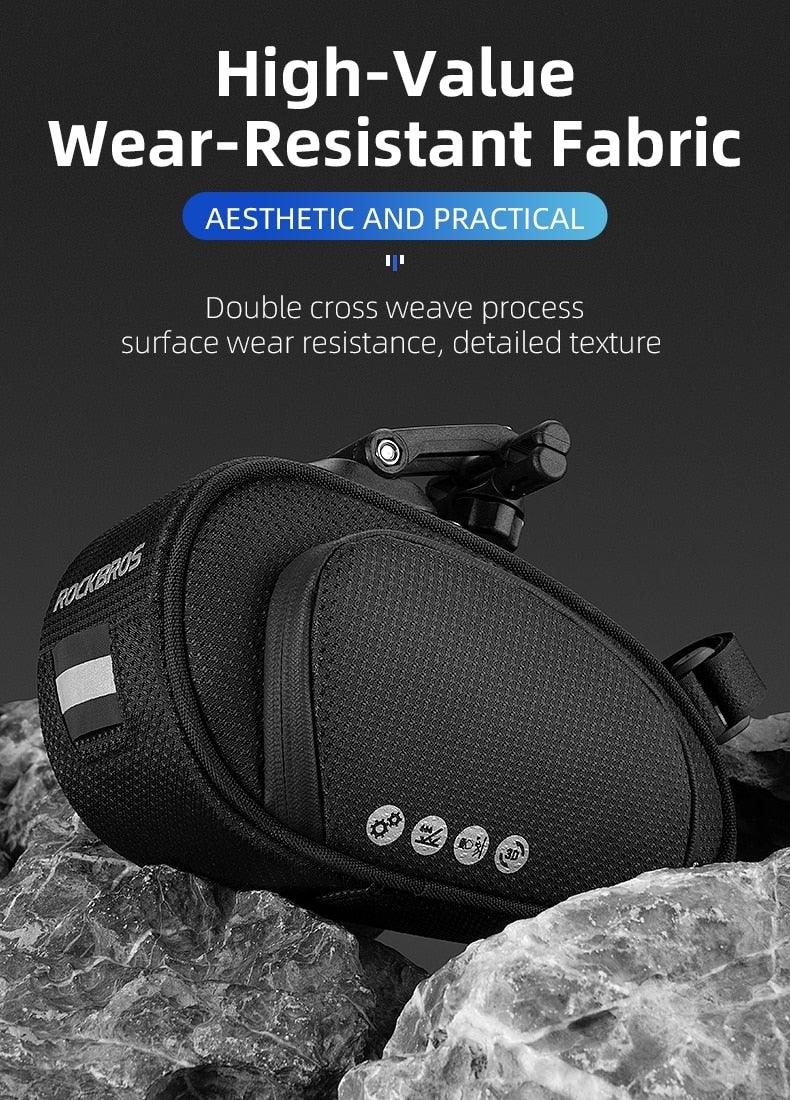 Sac de vélo imperméable Sac de vélo antichoc pour vélo réfléchissant grande capacité Sacoche de selle Accessoires de sacoche de vélo Sacoche de selle Sous la selle Sacoche de vélo Accessoires de cyclisme Pochette de rangement pour VTT Vélo de route