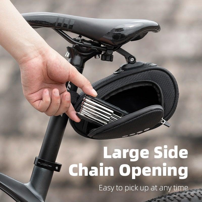 Sac de vélo imperméable Sac de vélo antichoc pour vélo réfléchissant grande capacité Sacoche de selle Accessoires de sacoche de vélo Sacoche de selle Sous la selle Sacoche de vélo Accessoires de cyclisme Pochette de rangement pour VTT Vélo de route