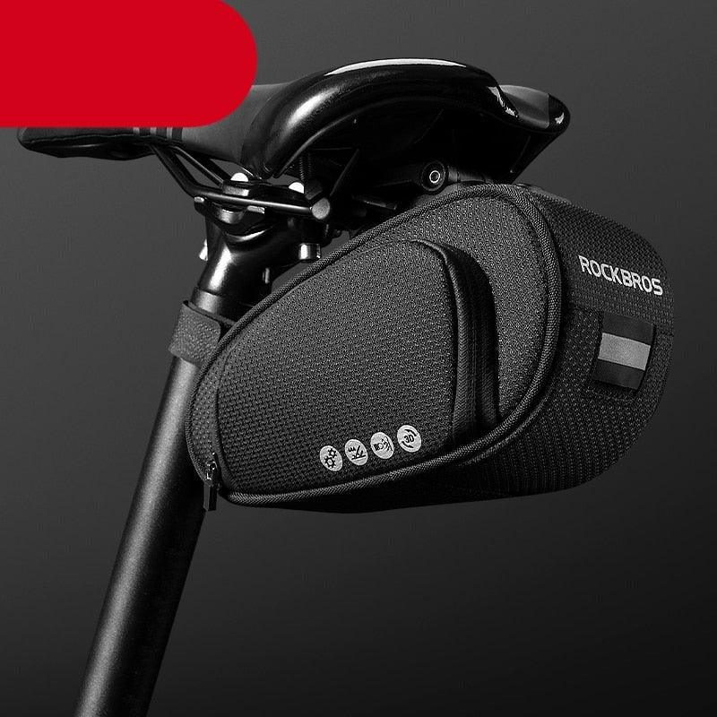 Sac de vélo imperméable Sac de vélo antichoc pour vélo réfléchissant grande capacité Sacoche de selle Accessoires de sacoche de vélo Sacoche de selle Sous la selle Sacoche de vélo Accessoires de cyclisme Pochette de rangement pour VTT Vélo de route