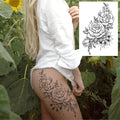 Tatouages réalistes temporaires autocollants fleurs pour femmes, imperméables, pour le corps, faux tatouages pour jambes
