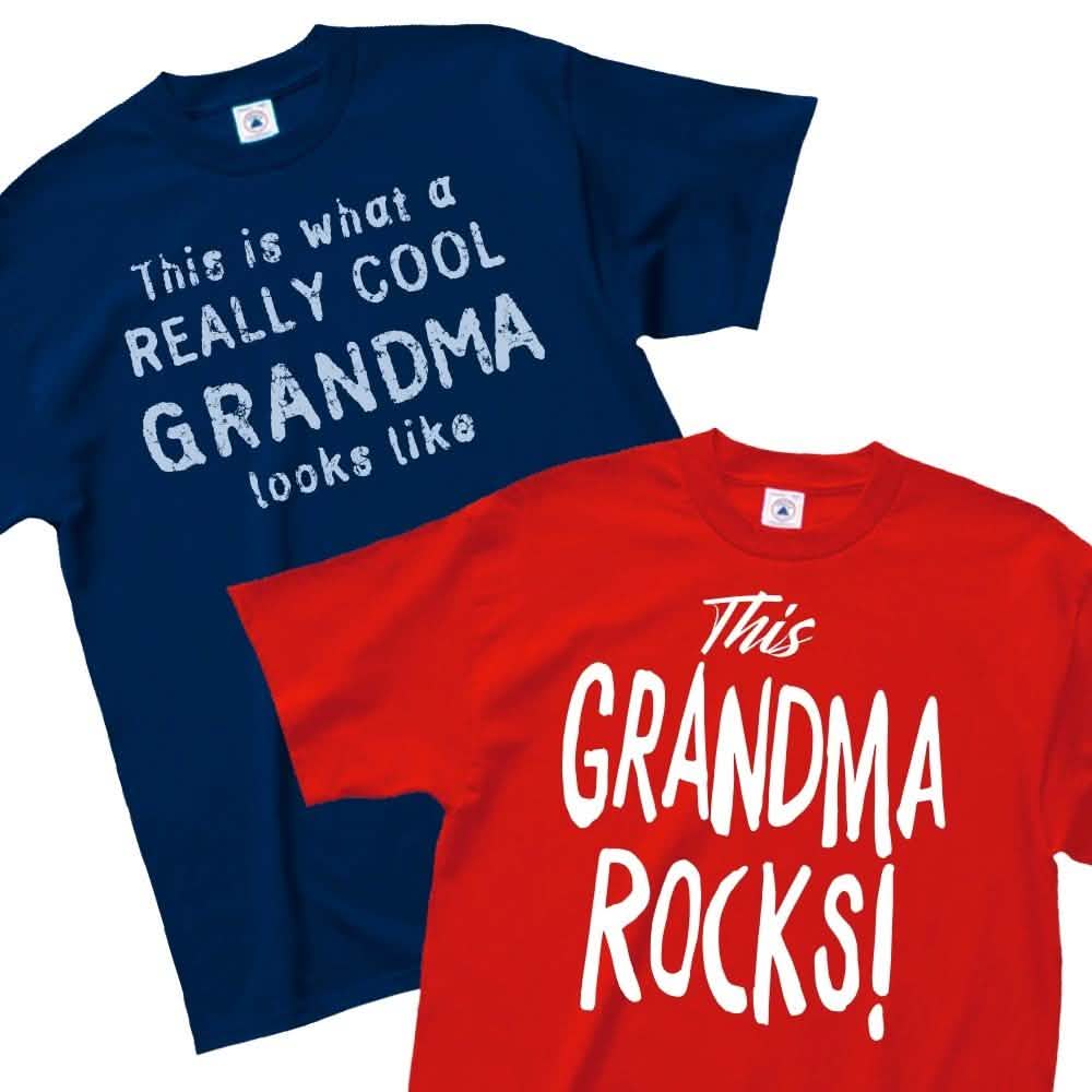 T-shirt « Mamie trop cool » ou « Cette mamie déchire » – Divers styles et tailles