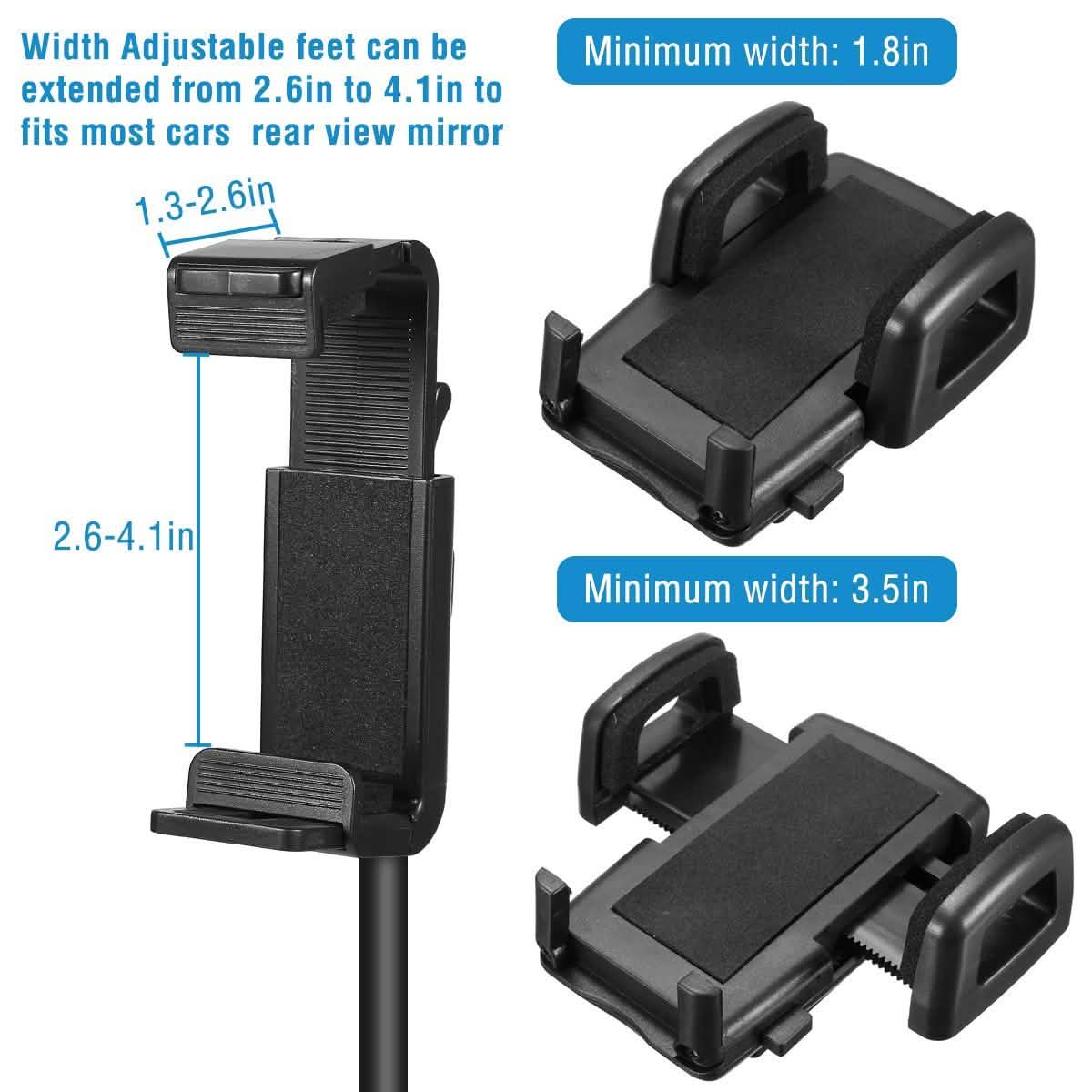Support de téléphone pour rétroviseur de voiture