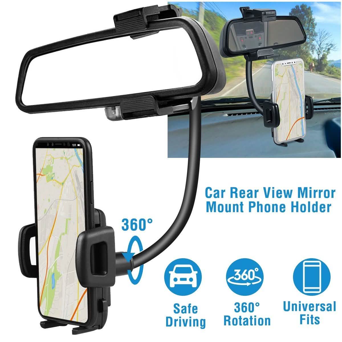 Support de téléphone pour rétroviseur de voiture