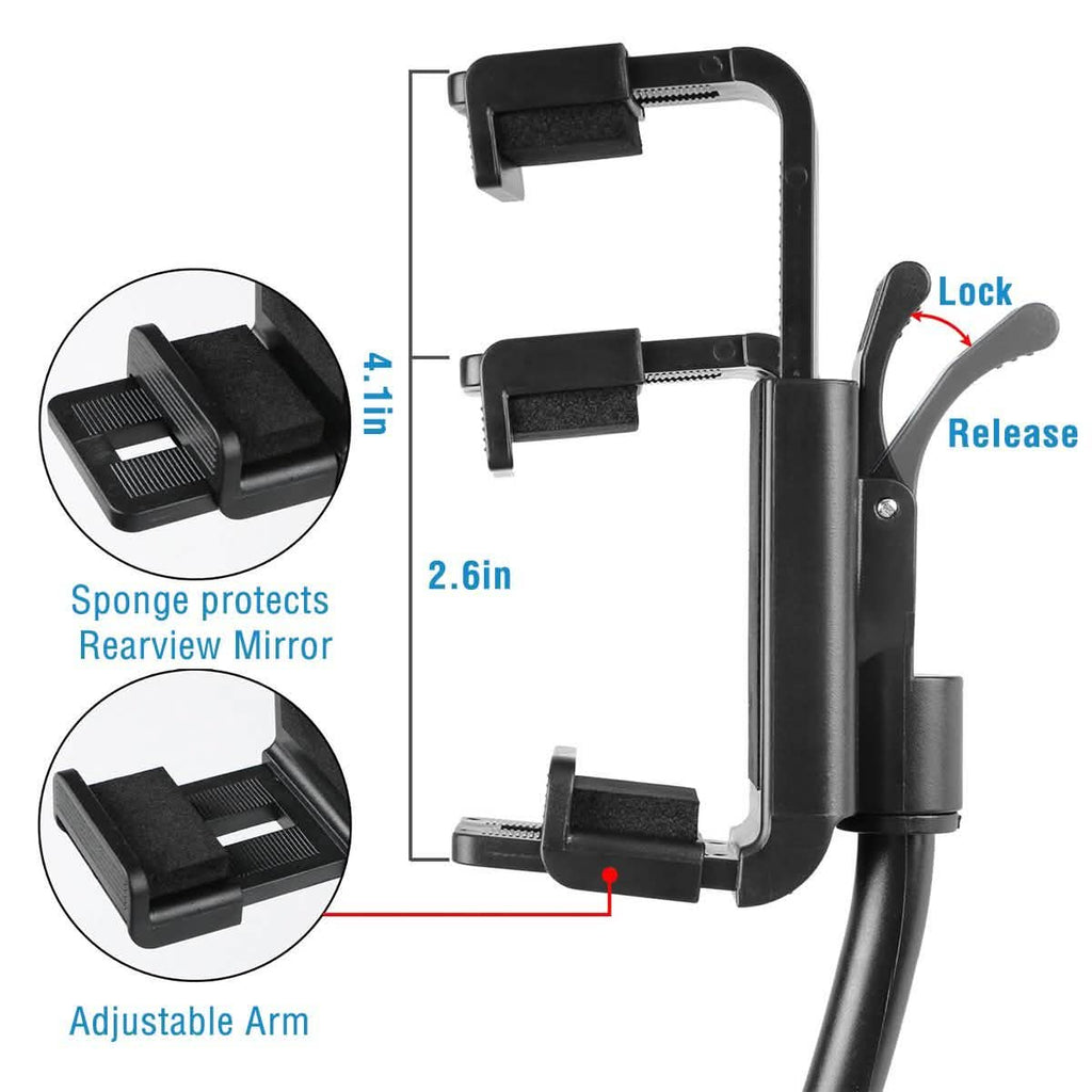Support de téléphone pour rétroviseur de voiture