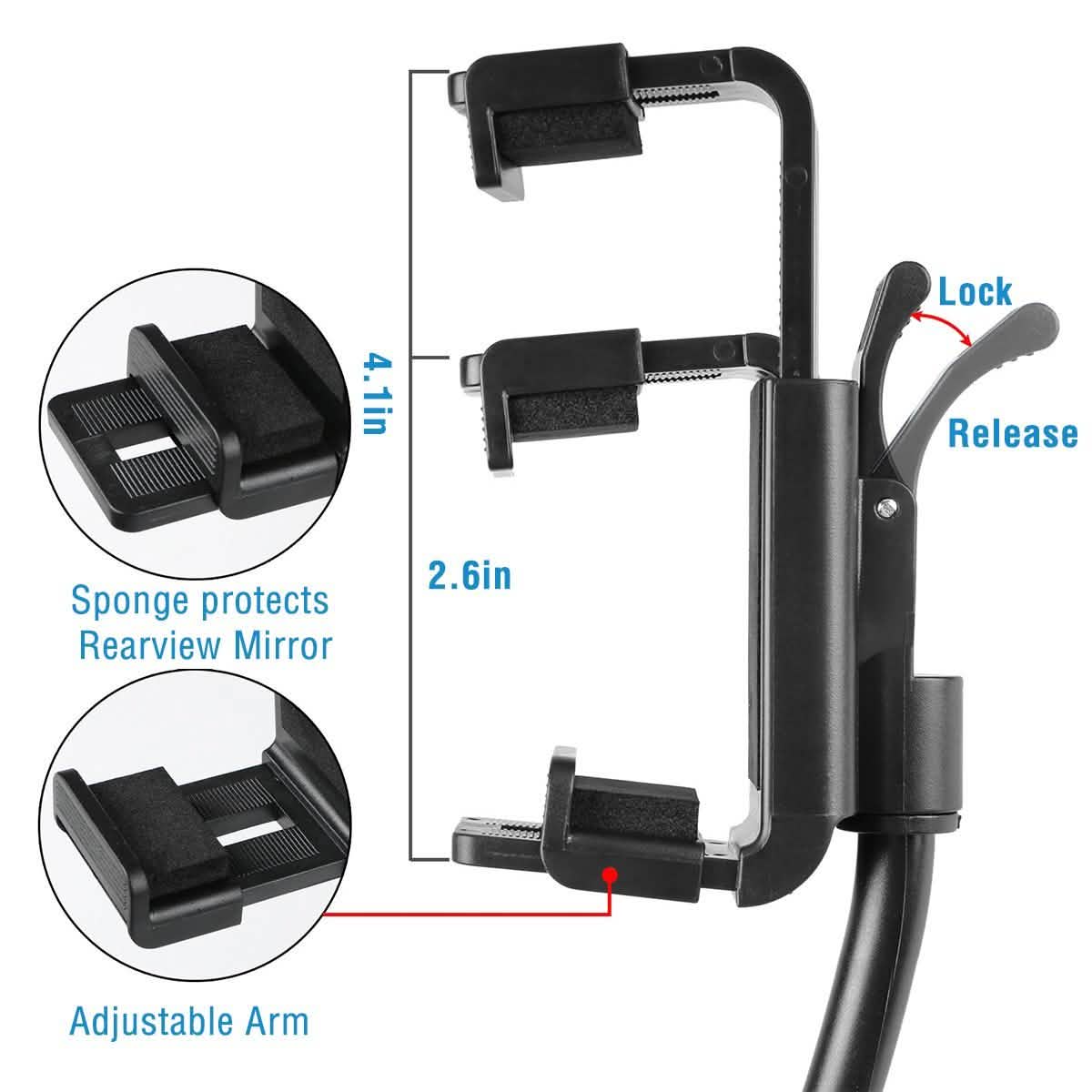 Support de téléphone pour rétroviseur de voiture