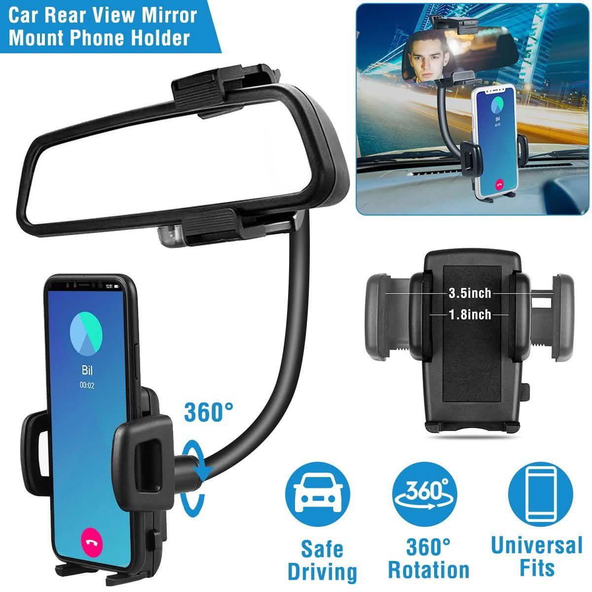 Support de téléphone pour rétroviseur de voiture