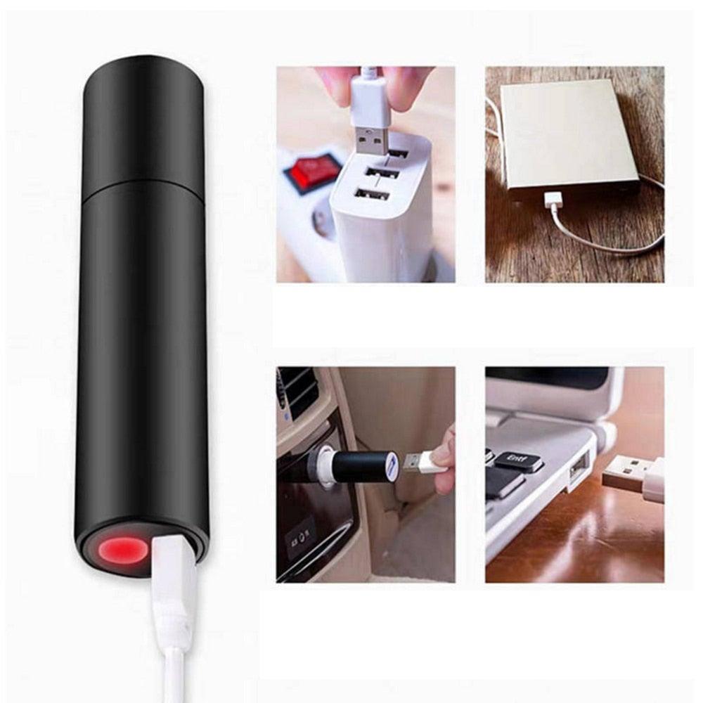 Mini lampe torche LED portable rechargeable étanche USB, super lumineuse, zoom télescopique, résistante à l'eau, idéale pour les activités intérieures/extérieures, le camping et la randonnée nocturne