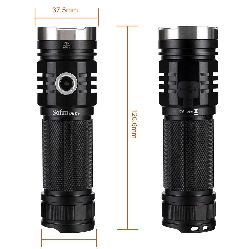 Lampe Torche LED Rechargeable Ajustable Haute Luminosité Puissante Étanche Portable Cree USB Super Lumineuse de Poche pour Camping Randonnée Cyclisme