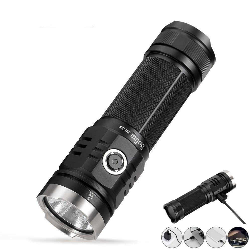 Lampe Torche LED Rechargeable Ajustable Haute Luminosité Puissante Étanche Portable Cree USB Super Lumineuse de Poche pour Camping Randonnée Cyclisme
