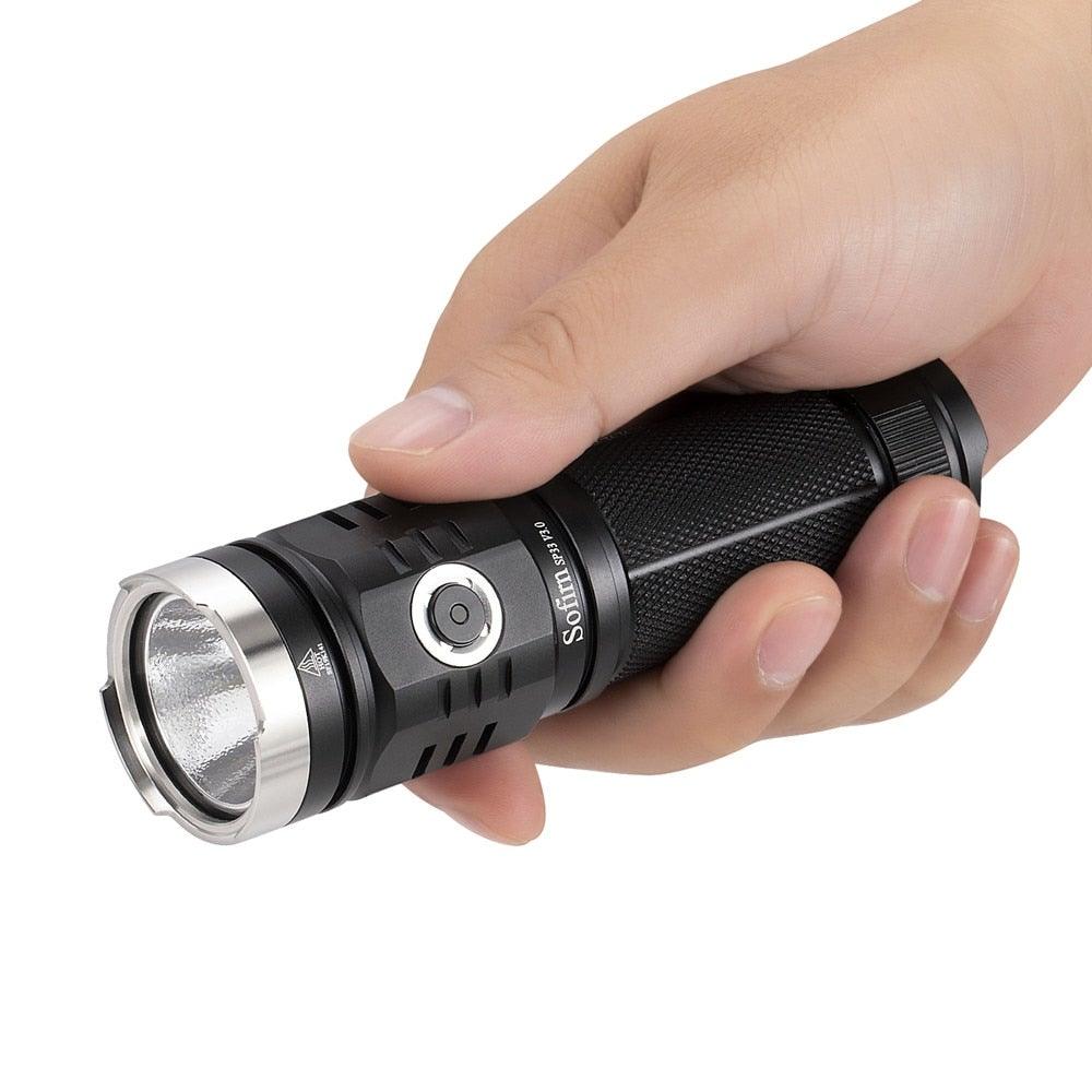 Lampe Torche LED Rechargeable Ajustable Haute Luminosité Puissante Étanche Portable Cree USB Super Lumineuse de Poche pour Camping Randonnée Cyclisme